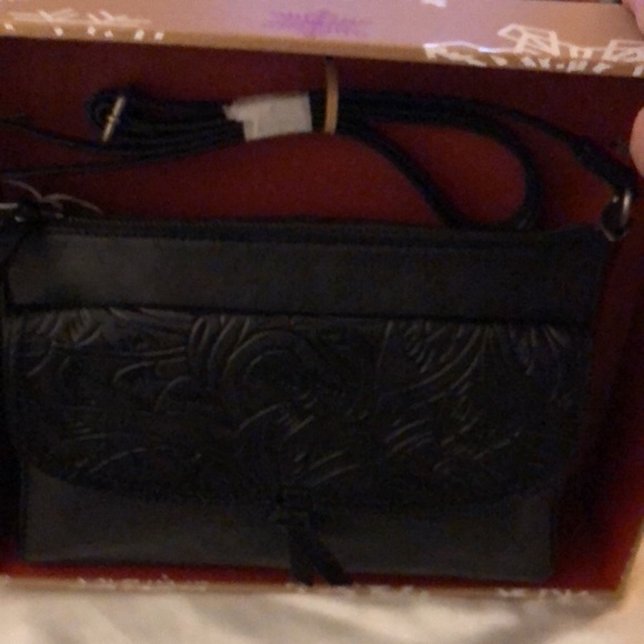 The sak Ventura Small Leather Crossbody Black Onyx Leaf NWT & Box - Picture 14 of 16
